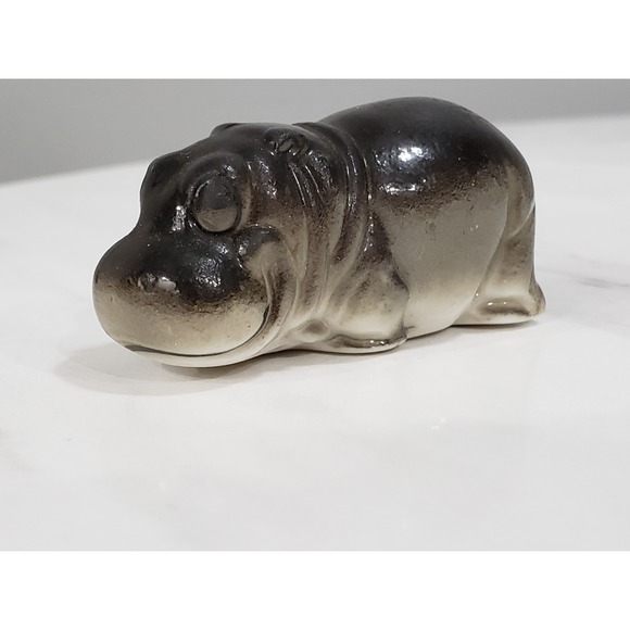 Other - Vintage Miniature Baby Hippo Hippopotamus Ceramic Trinket Mini Decor House
